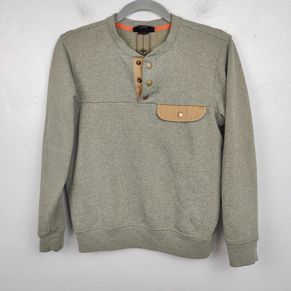 Patagonia Hemp Sweatshirt Womens XS Dark Ash Pullover 1/4 Snap‎ Button Retro